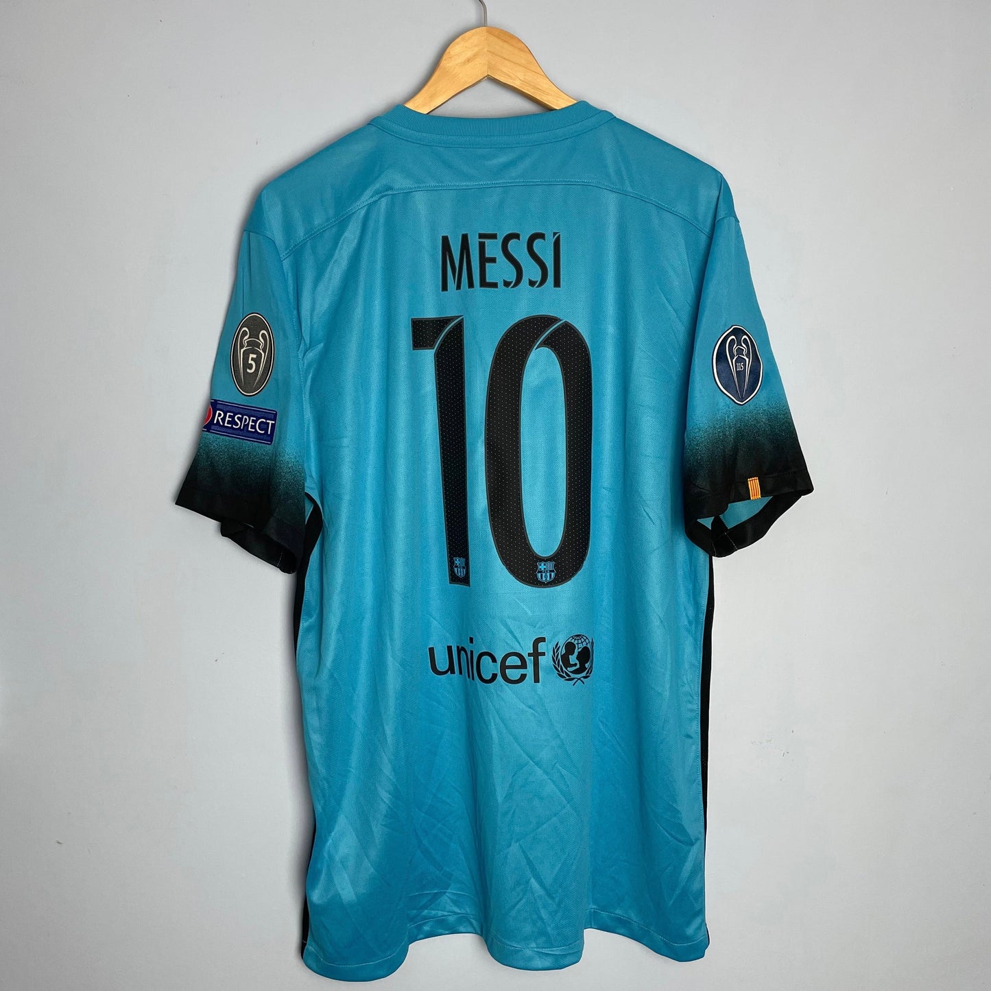 2015-16 Barcelona Player Issue Third Shirt #10 MESSI Match Un Worn  Champions League – Kitroom Football